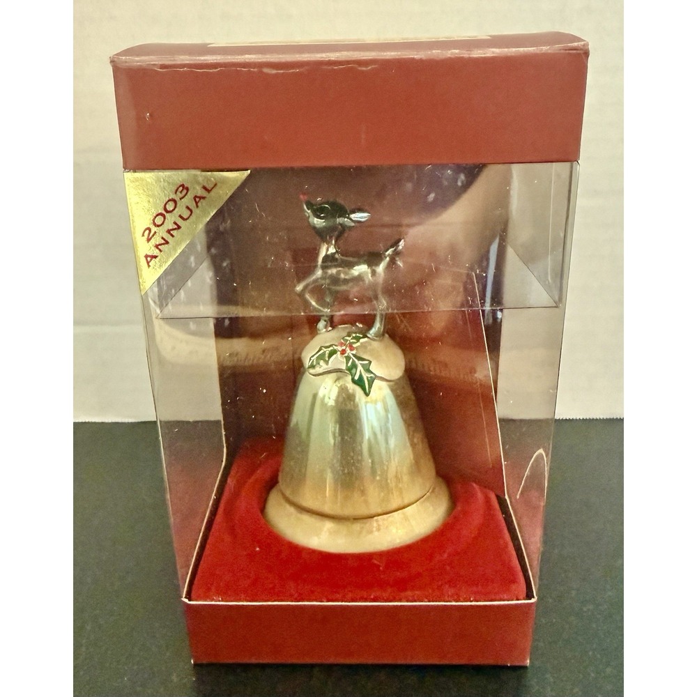 Lenox Kirk Stieff 2003 Annual Musical Bell Rudolph Silver NIB Christmas Vintage